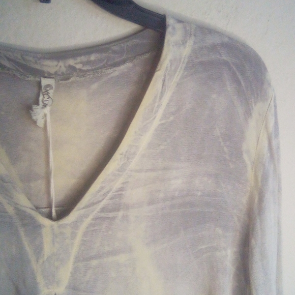 Nwt Xcvi Acid Wash Lagenlook distressed Tunic Top - Picture 4 of 14